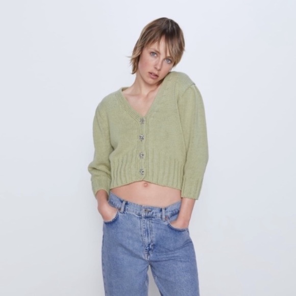 Zara Pastel Green Sweater - Picture 2 of 5